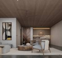 KRÁĽOVSKÝ APARTMÁN V LUXUSNOM ZANZIBARSKOM KOMPLEKSE - Interiér rodinného domu so sedačkou, kreslami a umeleckým dielom na stene.