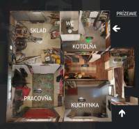 RODINNÝ DOM S GARÁŽOU A ALTÁNKOM, KRIVÁŇ, 933 M2 - Pôdorys s miestnosťami: sklad, pracovna, WC, kotolňa a kuchynka v rodinnom dome.