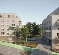 Na predaj 2-izbový byt s balkónom - A3 - Pekná architektúra budovy s balkónmi obklopená zeleňou, ideálna pre 2-izbový byt.
