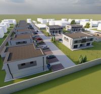  SO-07-A  Priestranný 4-izbový RD so záhradou a 3 parkovacími miestami - Vizualizácia bytového komplexu na Triblavinskej ulici v Chorvátskom Grobe s oddelenými dvormi.