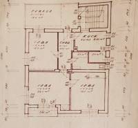 PREDAJ dvojpodl.rod.domu v Piešťanoch, Robotnícka ul.,pozemok 702 m2. - Architektonický plán poschodia rodinného domu s miestnosťami a terasou.