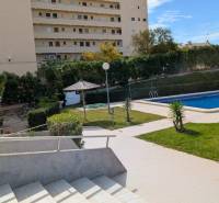 TORREVIEJA -  garsónka v Torreblanca, blízko mora s bazénom - Bazén a záhrada pred apartmánovým komplexom na ulici cl. Aquiles v Torrevieja.