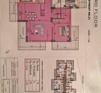  Albánsko, Sarandë – luxusné novostavby apartmánov v prvom rade - Pôdorys tretieho poschodia rekreačného apartmánu s rozlohou 110 m².
