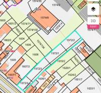SLOVREAL predaj pozemku Žiar nad Hronom - Katastrálna mapa pozemkov určených na bývanie v Žiari nad Hronom so zakreslenými parcelami.