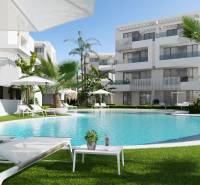 SANTA ROSALIA - Luxusné apartmány s 2 -3 spálňami s výhľadom na jazero - Bazén obklopený ležadlami a palmami pri 3-izbovom byte na ulici Santa Rosalia Lake.
