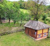 REZERVOVANÉ - Predaj, rodinný dom České Brezovo - EX... - Záhrada pri rodinnom dome v Českých Brezovách s drevenou stavbou a stromami.
