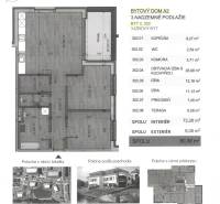 ! KOLAUDÁCIA - NOVOSTAVBY - POSLEDNÉ VOĽNÉ BYTY !  - Pôdorys 3-izbového bytu v podlaží s rozlohou 72,28 m², terasa 8,08 m².