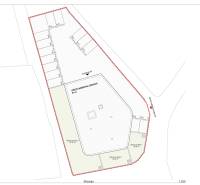 CHORVÁTSKO - Apartmány 140 m od pláže (3i) - VODICE - Stavebný plán s parkovacími miestami a zeleňou pre 3-izbový byt v meste Vodice.