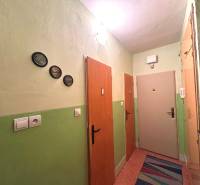 PRENÁJOM - 3 izbový byt s balkónom, Šafárikova ulica, Rožňava - Chodba v 3-izbovom byte s farebnými stenami a visiacimi dekoračnými prvkami.