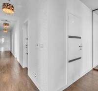Predaj, Luxusný 4 izbový byt, 180 m2 + 25 m2, Condominium Renaissance - Chodba 4-izbového bytu so zrkadlovou skriňou a drevenou podlahou.