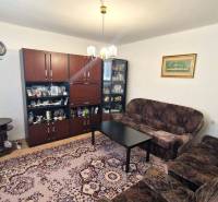 Dvojgeneračný RD, Bystré, pozemok 830 m², 3D - Obývačka v rodinnom dome s pohovkou, nábytkom a lustrom na strope.