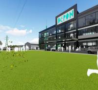 Stavebný pozemok 5.510 m2 so stavebným povolením pri Panónskej ceste  - Vizualizácia budovy s nápisom Bepon na Panónskej ceste v Bratislave - Petržalke.