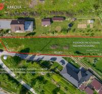 Stavebný pozemok na predaj - Raková - Letecký pohľad na pozemok pre bývanie v Rakovej, obsahujúci plochu 1234 m².