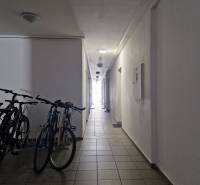 PEZINOK - PRENÁJOM: Byt s výmerou 31 m2, terasou a vlastným parkovaním - Chodba s bicyklami v budove na Tehelnej ulici v Pezinku.