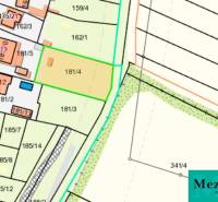 Na predaj: Stavebný pozemok 1375 m² – Zavar pri Trnave - Katastrálna mapa pozemku pre bývanie v Zavare, s parcelnými číslami a hranicami.