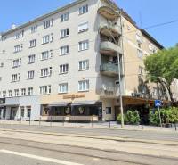 PRIESTRANNÝ 2i byt, BLUMENTÁL, LOGGIA, Wilsonova ulica, Staré Mesto - Budova a stromy na Wilsonovej ulici v Bratislave - Starom Meste.