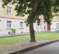 Pekný 2i byt, REKONŠTRUKCIA, Vajanského nábrežie, Staré Mesto - Dvorný priestor s trávnikom a stromom pri bytovom dome na Vajanského nábreží, Bratislava - Staré Mesto.
