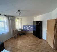 PREDAJ, ZÁHRADNÍCKA, RUŽINOV - 2 IZBOVÝ BYT - Obývacia izba v 2-izbovom byte s drevenou podlahou, nábytkom a klimatizáciou.