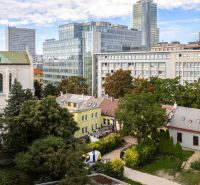 NA PREDAJ - Historický dom s pozemkom v srdci Bratislavy  - Kostol v Bratislave na Radlinského ulici s okolitými budovami a zeleňou.