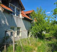 NOVÁ CENA - investičná príležitosť v obci Bíňovce - Rodinný dom na ulici Bíňovce v Bíňovciach, zarastená záhrada, konštrukcie v popredí.