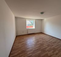 6-izbový rodinný dom s pozemkom 2218m2  | Horňany - Priestranná izba s podlahou s dreveným dekorom v rodinnom dome, svetlo preniká cez veľké okno.