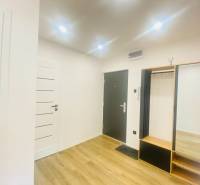 NA PRENÁJOM NOVOZREKONŠTRUOVANÝ 2-IZBOVÝ BYT, UL. ROŽŇAVSKÁ - Vstupná hala v 2-izbovom byte s podlahou s dreveným dekorom a vstavanou skriňou.