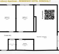 HD REALITY, Vám ponúka na Predaj 3-izbový Apartmán + Garážové státie - Pôdorys 3-izbového bytu v Donovaloch s obývačkou, kuchyňou a balkónom.