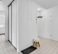 Slnečný 3i byt pod lesom, 74m2, balkón, parking, pivnica, Hainburg - Chodba v 3-izbovom byte s dlažbou a vstavanou skriňou, spojená s kúpeľňou.