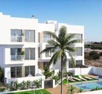 Novostavba, Apartmán Los Alcazáres, 85 m2, 2 spálne bazén  - Biely rekonštruovaný rekreačný apartmán v Los Alcázares s bazénom a záhradou.