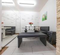 Tri Vody - 4-izbový rodinný dom s bazénom | Most pri Bratislave – Baza - Interiér rodinného domu s posedením, zrkadlovou stenou a dekoratívnym obkladom.