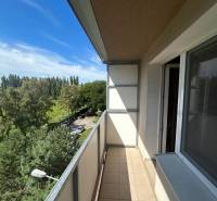 Veľký 2-izb. byt na ul. Vranovská, Petržalka, lodžia, 4.p./7 - Balkón garsónky s výhľadom na zeleň v Bratislave, Vranovská ulica, Petržalka.