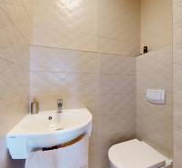 4-izbový MEZONET 105m2 + terasy 28m2 | Petržalka City - Kúpeľňa so štýlovým umývadlom a keramickými obkladmi v 4-izbovom byte.