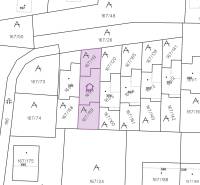 Na predaj rekreačná chata s pozemkom, Domaša, Valkov - Katastrálna mapa zobrazujúca parcely a čísla pozemkov s vyznačenou časťou v lokalite.