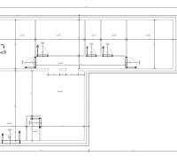 Rodinný dom Hontianske Tesáre - Pôdorys s miestnosťami a dverami v rodinnom dome v Hontianskych Tesároch.