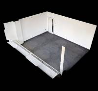 3D, prenájom kanc. Flexi od 14,4 m2, Westend Tower, Dúbravská cesta - Nezariadená kancelária s kobercovou podlahou a bielymi stenami.