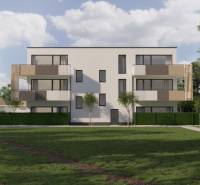 3i. BYT S VLASTNÝM TEP. ČERPADLOM + KLIMATIZÁCIA A EXTERIÉROVÉ ŽALÚZIE - Bytový dom na Dúhovej ulici v Slovenskom Grobe obklopený zeleňou a stromami.