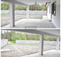 Predaj, rodinný dom Závod - NOVOSTAVBA - EXKLUZÍVNE ... - Terasa rodinného domu v Závode s výhľadom na oplotený pozemok a zeleň.