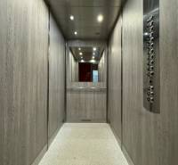 Na predaj: 3 izb.byt + 2x balkon + kumbál - Výťahový interiér so zrkadlom, osvetlením a panelom na tlačidlá.