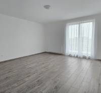 HD REALITY, Predaj 4-izbový rodinný dom v Šuranoch - Na Vršku - Obývacia izba s podlahou s dreveným dekorom a veľkým oknom v rodinnom dome.