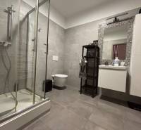 Veľký 96 m2  2 izbový byt s garážovým státím Topoľčany Centrum  - Kúpeľňa 2-izbového bytu s moderným sprchovým kútom a priestorom pre hygienické potreby.