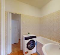 BA/RUŽINOV-Prenájom 1i bytu s balkónom a pivnicou v skvelej lokalite - Kúpeľňa so sprchovým kútom, umývadlom a práčkou, v 1-izbovom byte.