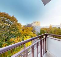 BA/STARÉ MESTO - Prenájom kompletne zariadeného 2i bytu s 2 balkónmi - Výhľad z balkóna 2-izbového bytu na zeleň v Bratislave - Staré Mesto, Krížna.