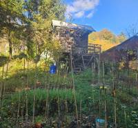 Oddych v srdci prírody - záhrada s chatkou v kúpeľnom meste - Chata v Trenčianskych Tepliciach na ulici Sady pod Dedovcom obklopená zelenou záhradou.