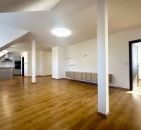 RADO| Podnikajte a zároveň bývajte pod jednou strechou! - Obývacia izba v rodinnom dome s kuchyňou a podlahou s dreveným dekorom.