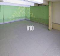 PRENÁJOM: Obchodný priestor 111m2 v centre Čadce - Obchodné priestory s betónovou podlahou a zelenými stenami.