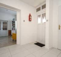 Veľký 6i RD, SUPER ivestičná príležitosť, Tr. Teplá - Interiér rodinného domu na ulici M. R. Štefánika s bielymi dverami a žltým kreslom.