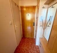 NA PREDAJ 1-IZBOVÝ BYT (37m2), SENICA, HVIEZDOSLAVOVA UL. - Vstupná predsieň 1-izbového bytu s obkladom dreveného dekoru a dlažbou na podlahe.