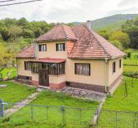 5i RD s garážou, Čierna Lehota, okr. Bánovce n./B. - Rodinný dom v Čiernej Lehote obklopený zeleňou, so šikmou strechou a záhradou.