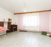 5i RD s garážou, Čierna Lehota, okr. Bánovce n./B. - Izba v rodinnom dome s jednoduchým zariadením a podlahou s dreveným dekorom.