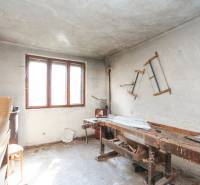 5i RD s garážou, Čierna Lehota, okr. Bánovce n./B. - Dielňa v rodinnom dome s pracovným stolom a píla na stene.